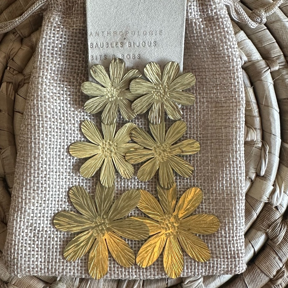 Anthropologie Flower Earrings